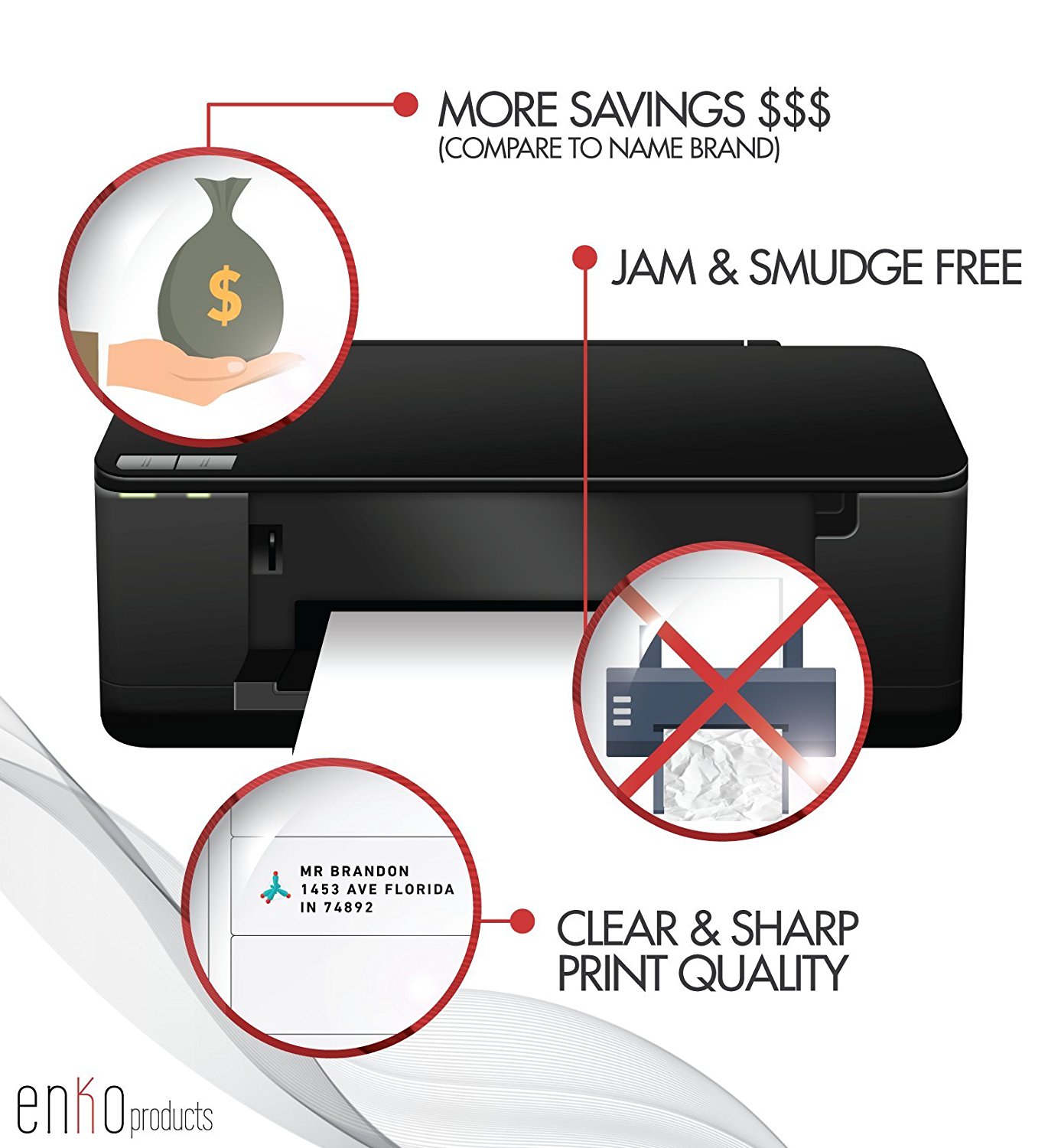thumbnail image 2 of 1500 Half Sheet Shipping Labels, 8.5x5.5, 2 Per Sheet, Self-Adhesive For Laser/Inkjet 2 of 3
