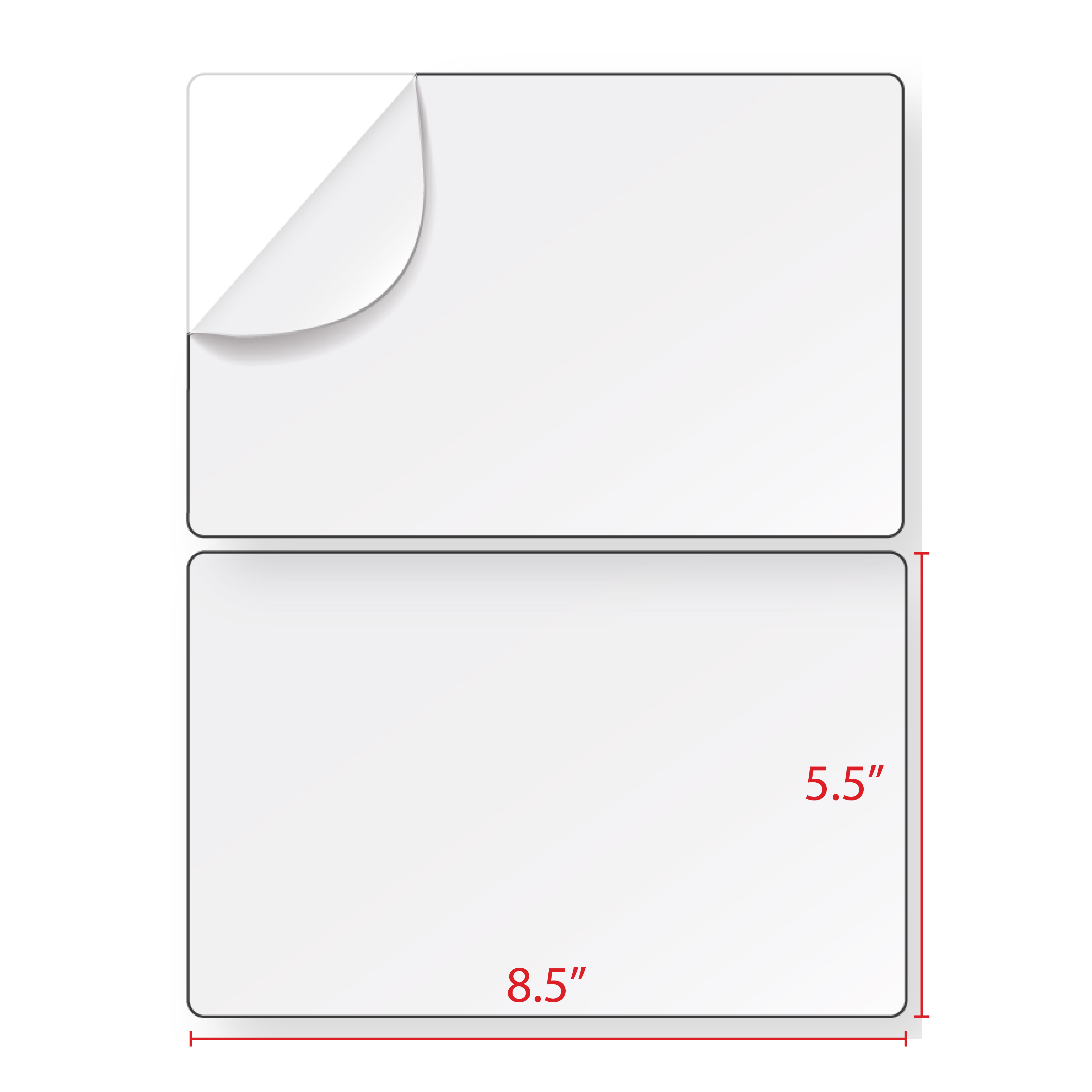 5.5" x 8.5" Half Sheet Postage Labels (2 Labels Per Sheet) - 2 UP