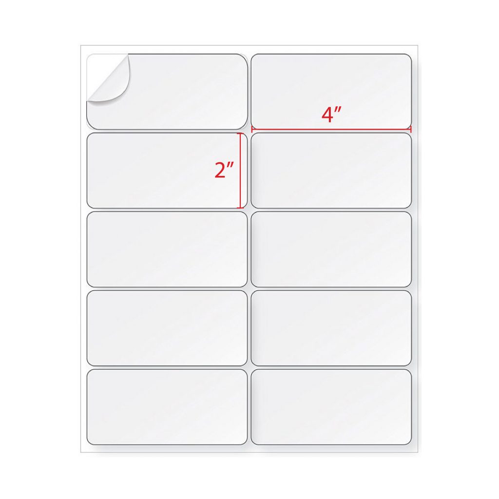 2 X 4 Address Labels 10 Labels Per Sheet 10 UP Free 2nd Day 