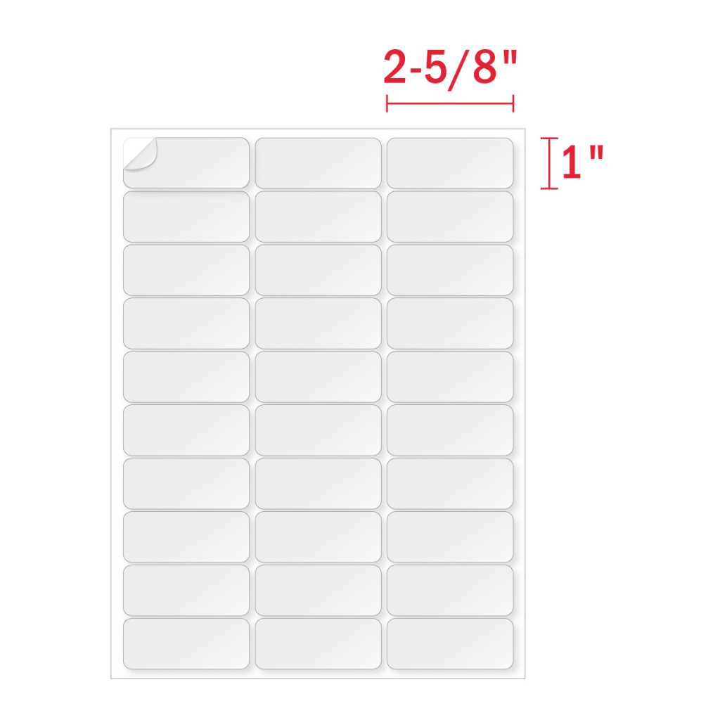 Avery 21211® Compatible 211” x 21-21/21″ White Address Labels - 21 Labels Per  Sheet Within 1 X 2 5 8 Label Template