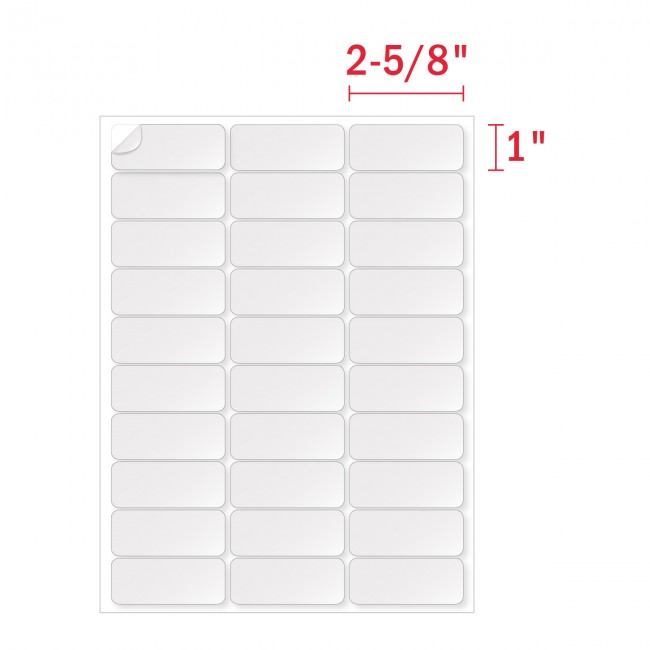Labels 1 X 2 5 8 Template