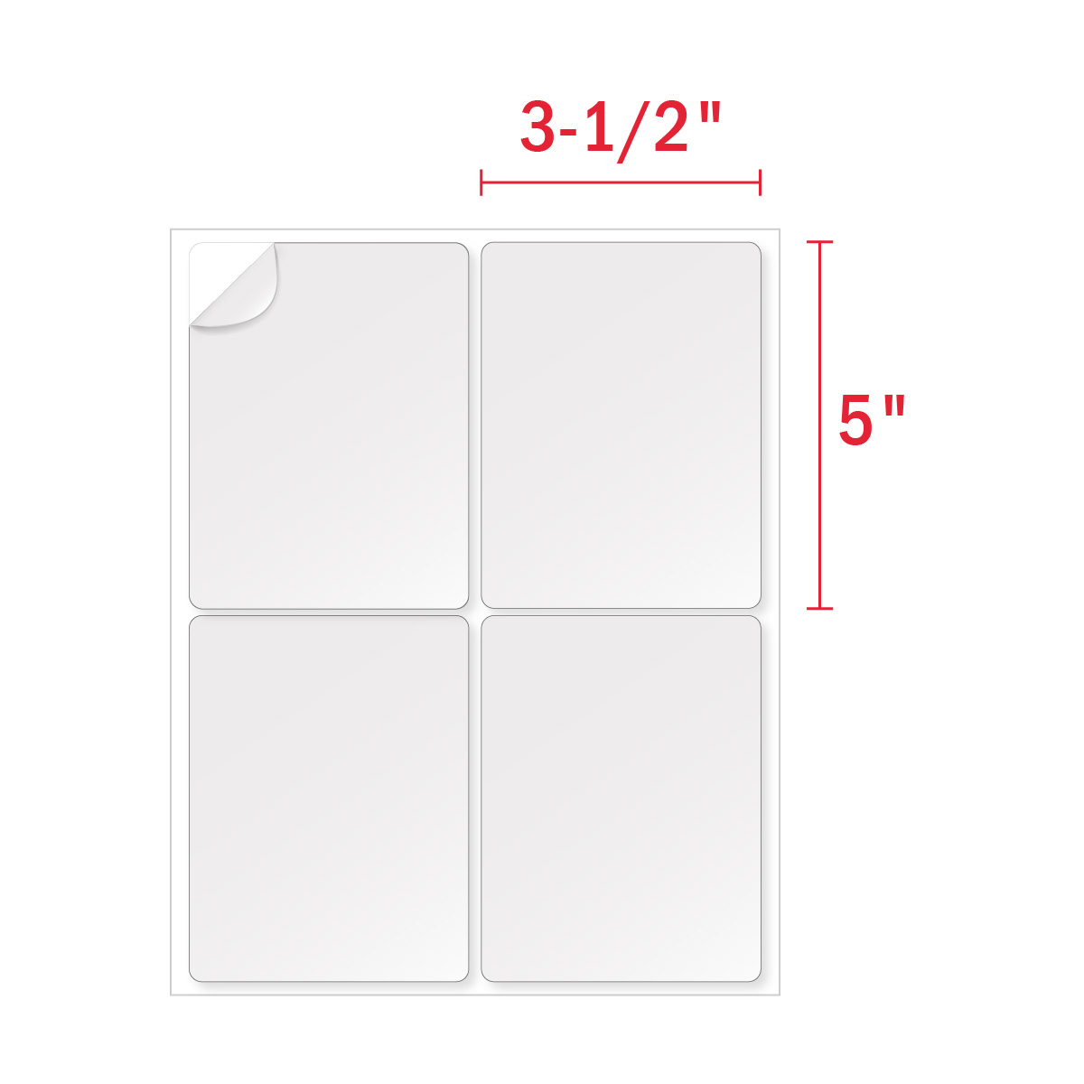 4 Labels Per Sheet Of 3 1 2 X 5 White Shipping Labels