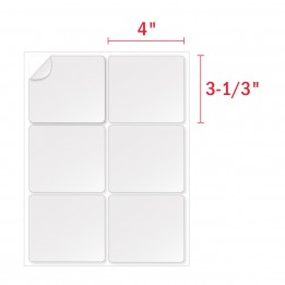 3-1/3″ x 4″ White Shipping Labels – 6 Labels Per Sheet