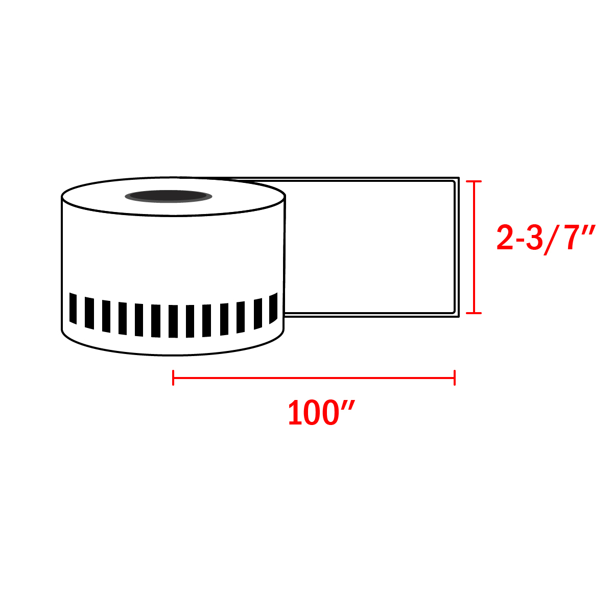 Brother DK 2205 Labels | 2-3/7" x 100 Feet Continuous Paper Labels