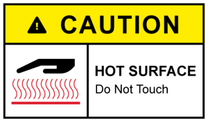 caution hot surface