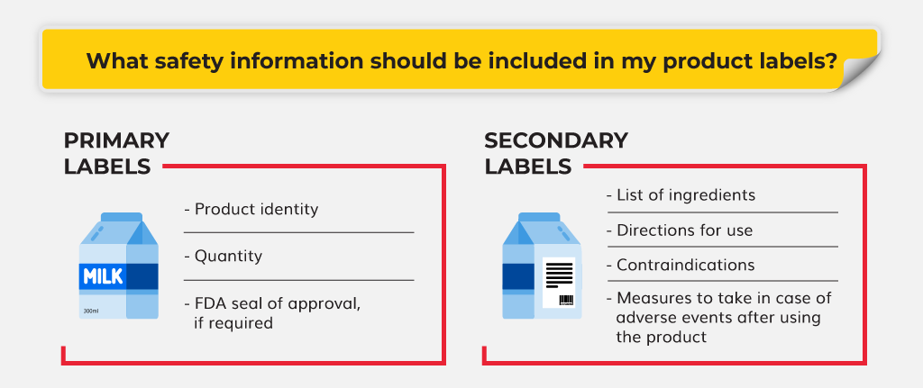 What safety information should be included in my product labels?