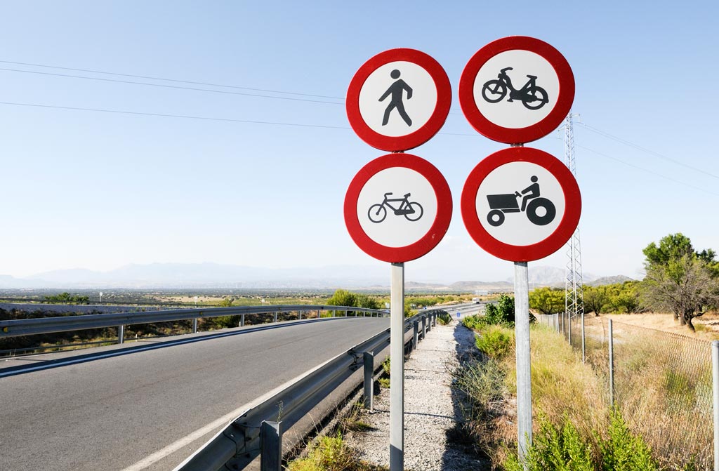 road sign on streets