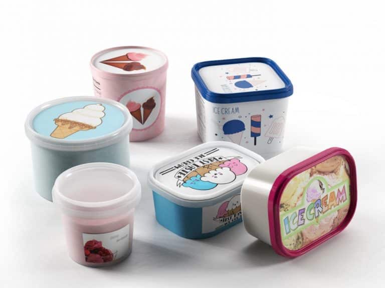 Polyethylene ice cream containers