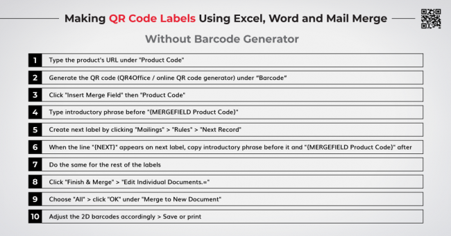 Mail merging labels in word