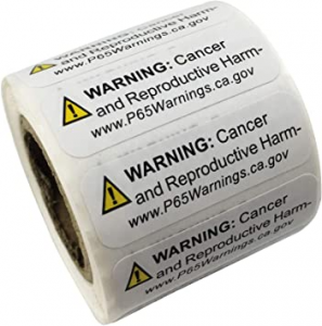 Labels for Prop 65 Warnings