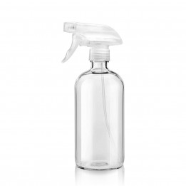 Clear Glass Spray Bottle (16oz) for Cleaning Solutions & Essential Oils