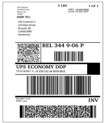 Ups Letter Label