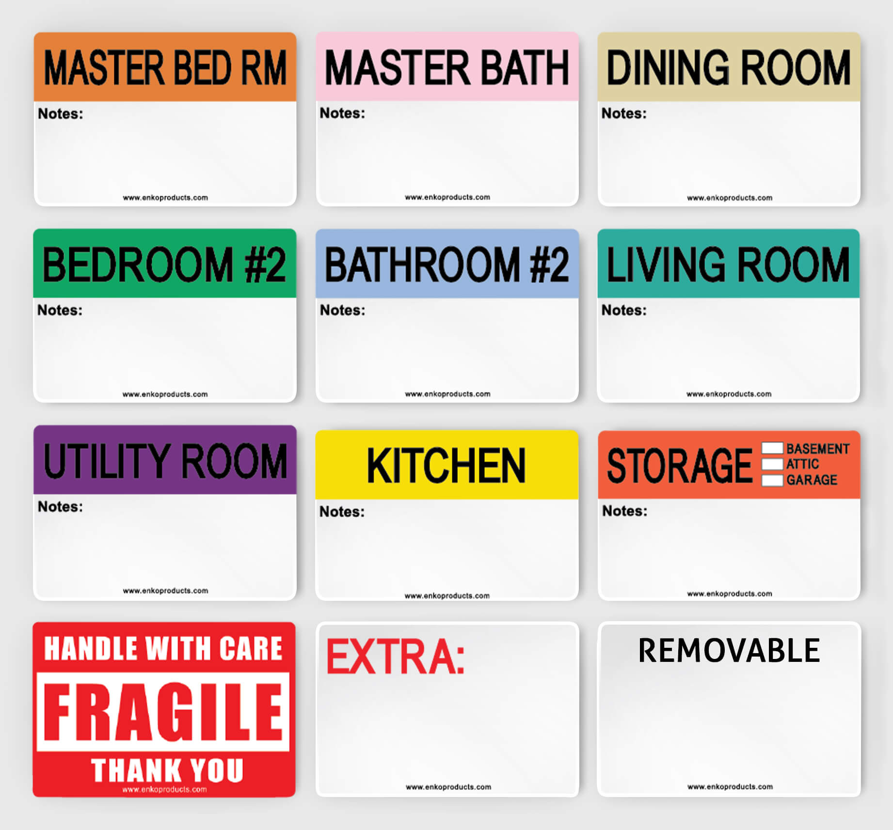 2 bedroom moving labels