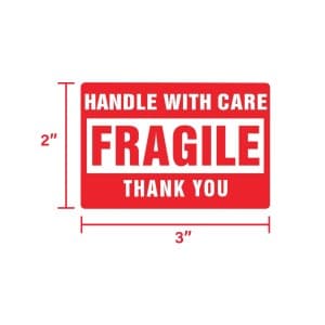 fragile label size