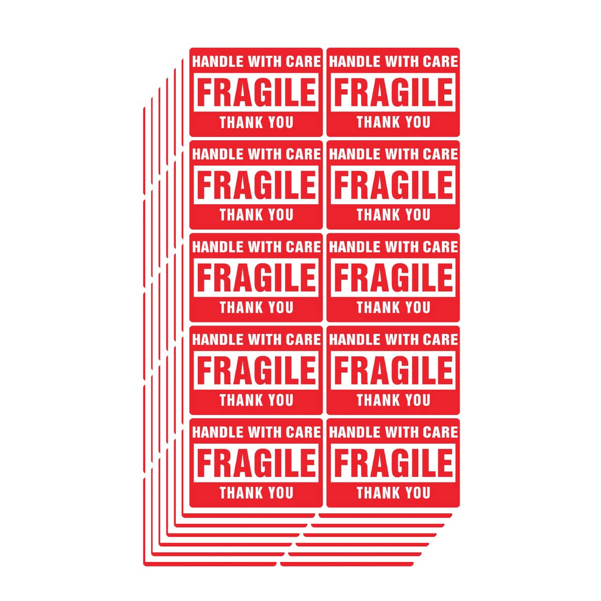 2 x 3 Inch Fragile Stickers Handle with Care Warning Packing Shipping Label – Permanent Adhesive (50 Sheet, 500 Labels)