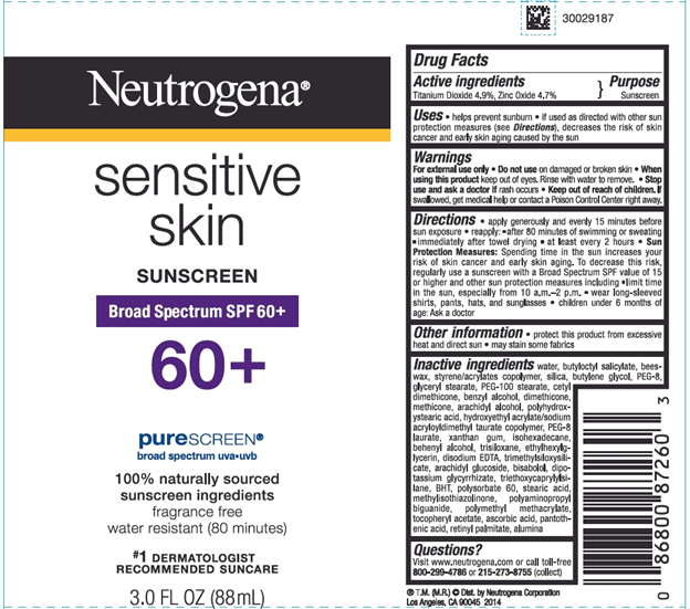 Neutrogena sunscreen lotion label