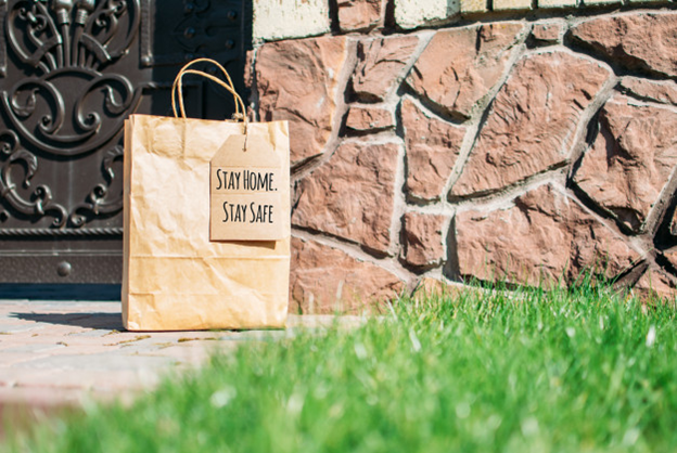 A bag of items left at the curbside