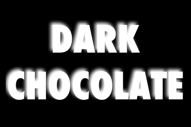 Blurred dark chocolate label