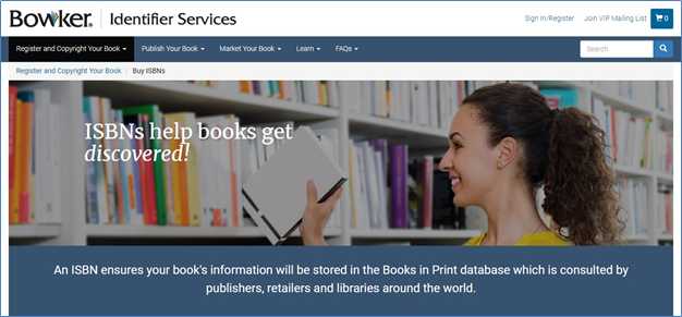 Bowker's Buy ISBN page.