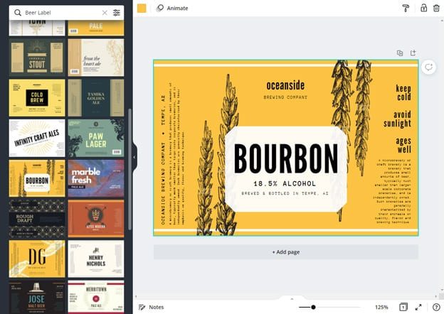 Canva Templates for Beer Labels