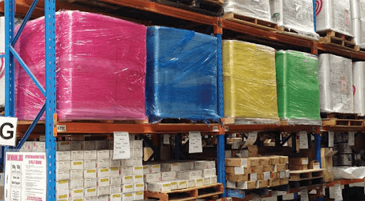 Colored stretch wraps make these products stand out in the shelf