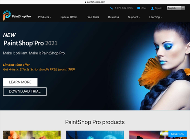 Corel PaintShop Pro raster and vector graphics editor