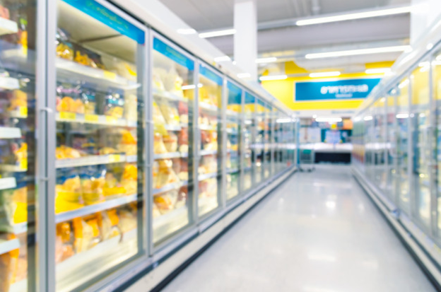 A grocery store's frozen section