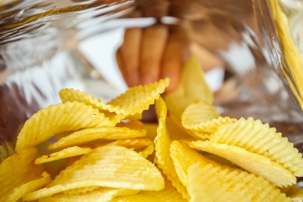 Potato chips in deceptively large bags