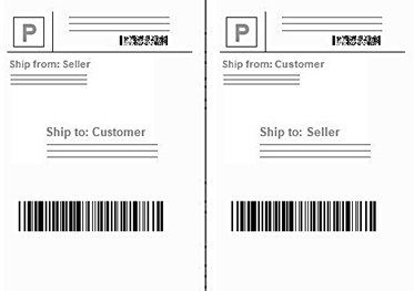 An outbound shipping label and its corresponding return label