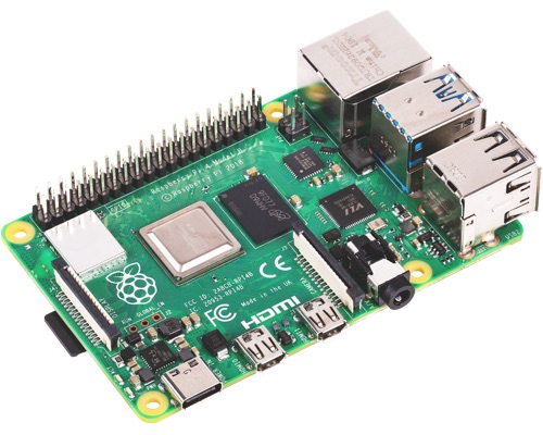 A Raspberry Pi 4 Motherboard