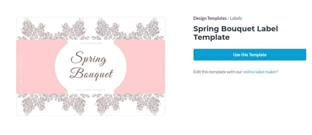 Spring Bouquet Label Template Visme