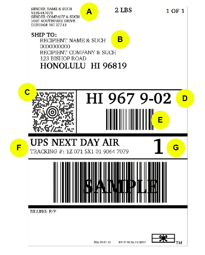 UPS label