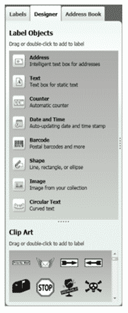 Options Under the Dymo Label™ Software’s Designer Tab